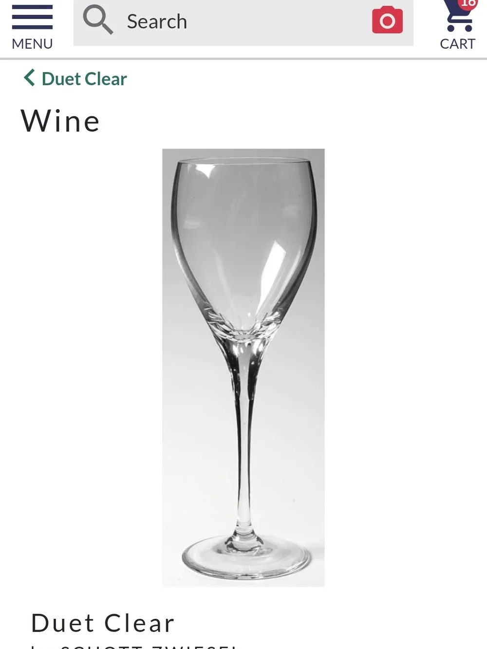 Schott-Zwiesel Duet Clear Pair White Wine Glass Set Of 2 Crystal Thumb Cuts
